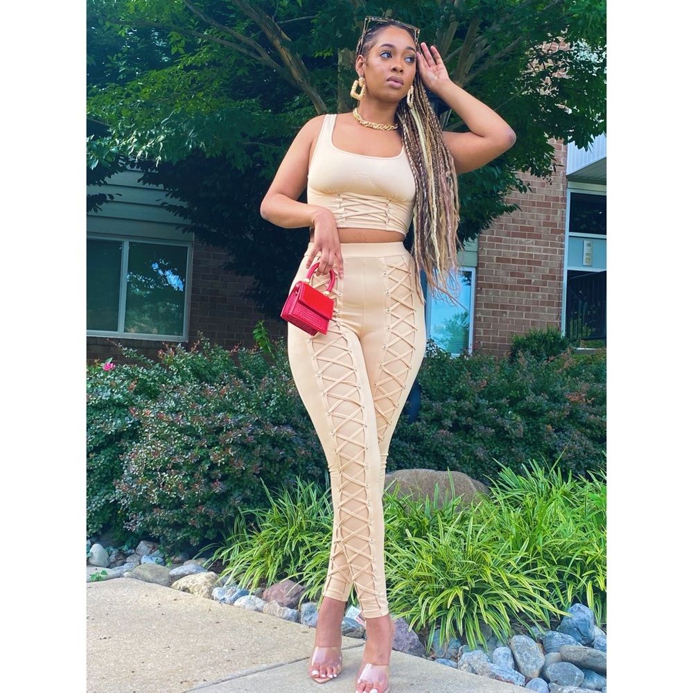 Nude Pants Set